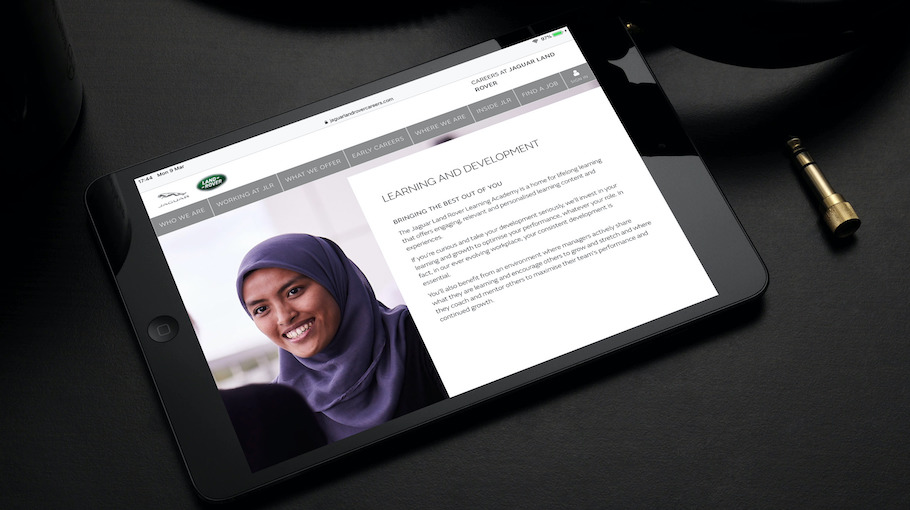 That Little Agency - Employer Branding - Careers Websites - Jaguar Landrover Learning Tablet Image